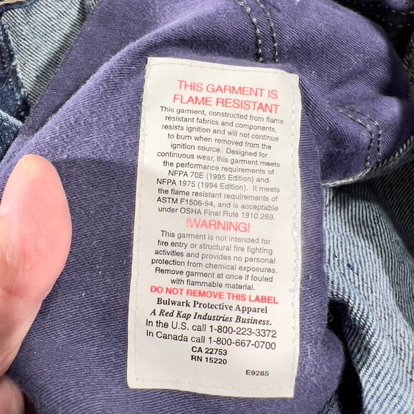 Bulwark FR Flame Resistant Jeans Woman's 16 (30W 28L) Dark Wash Workwear - Picture 4 of 11